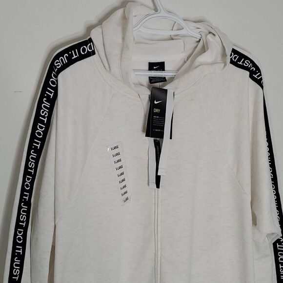 Nike Dri-fit XL loose fit cream zip up hoodie - Picture 2 of 8